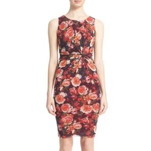 Jean Paul Gaultier Dress Fuzzi Rose Print Knotted Front Mesh Made in Italy Small